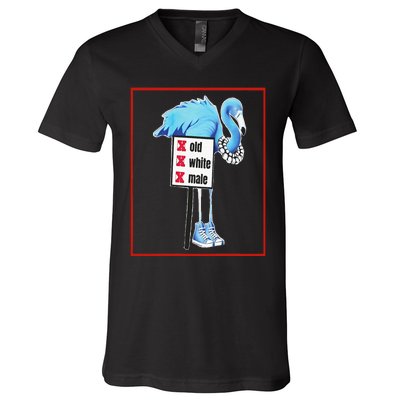 Flamingo Blue Pearls & Chucks No White Oldmale Harris Waltz V-Neck T-Shirt