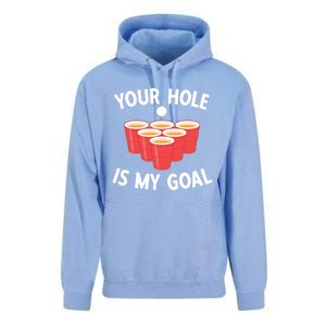 Funny Beer Pong Ing Game Your Hole Is My Goal Gift Unisex Surf Hoodie