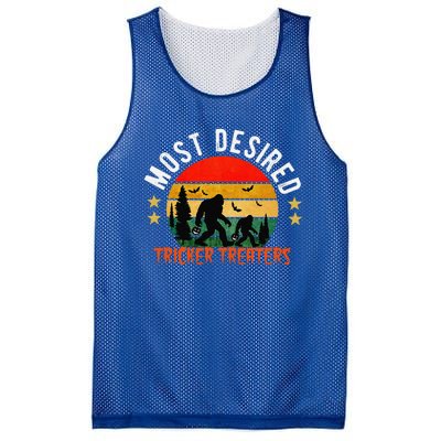 Funny Bigfoot Pumpkin Halloween Vintage Trick Or Treat Gift Mesh Reversible Basketball Jersey Tank