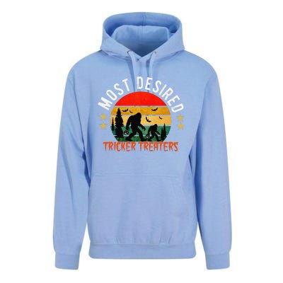 Funny Bigfoot Pumpkin Halloween Vintage Trick Or Treat Gift Unisex Surf Hoodie