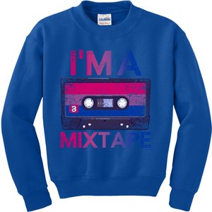 Funny Bisexuality Pride Retro Cassette Bi Gift Bisexual Cool Gift Kids Sweatshirt