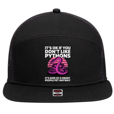 Funny Ball Python Art For Women Snake Ball Python Lover 7 Panel Mesh Trucker Snapback Hat