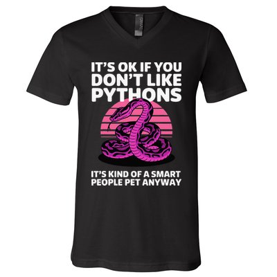 Funny Ball Python Art For Women Snake Ball Python Lover V-Neck T-Shirt