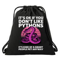 Funny Ball Python Art For Women Snake Ball Python Lover Drawstring Bag