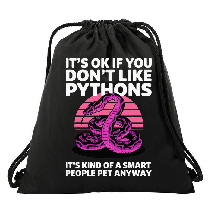 Funny Ball Python Art For Women Snake Ball Python Lover Drawstring Bag