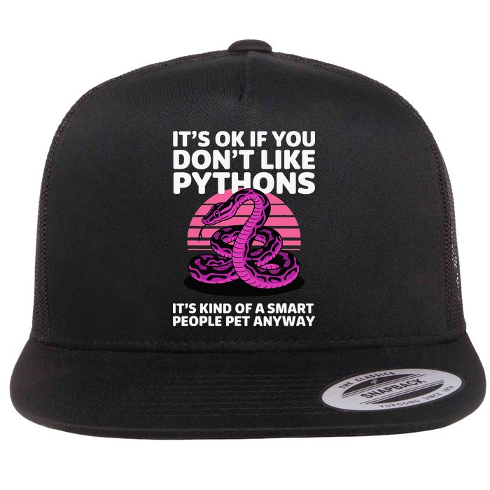 Funny Ball Python Art For Women Snake Ball Python Lover Flat Bill Trucker Hat