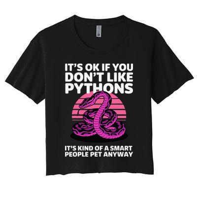 Funny Ball Python Art For Women Snake Ball Python Lover Women's Crop Top Tee