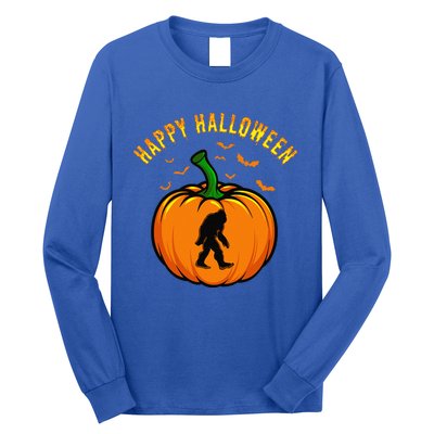 Funny Bigfoot Pumpkin Happy Halloween Long Sleeve Shirt