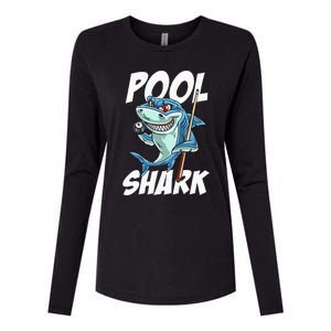 Funny Billiards Pool Shark Snooker Hall Joke Billiard Womens Cotton Relaxed Long Sleeve T-Shirt