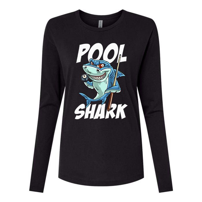 Funny Billiards Pool Shark Snooker Hall Joke Billiard Womens Cotton Relaxed Long Sleeve T-Shirt