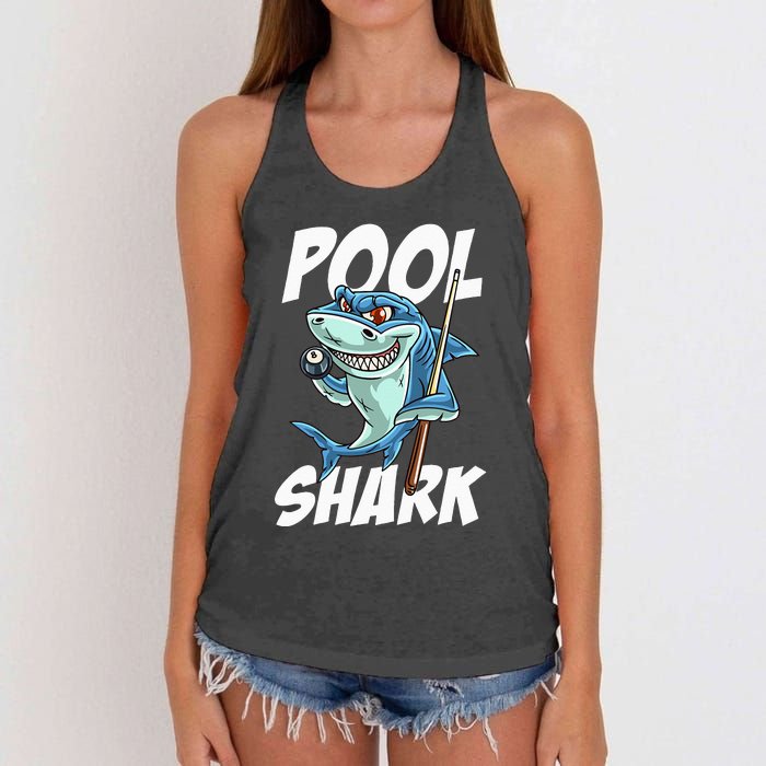 Funny Billiards Pool Shark Snooker Hall Joke Billiard Women's Knotted Racerback Tank