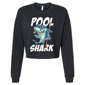 Funny Billiards Pool Shark Snooker Hall Joke Billiard Cropped Pullover Crew