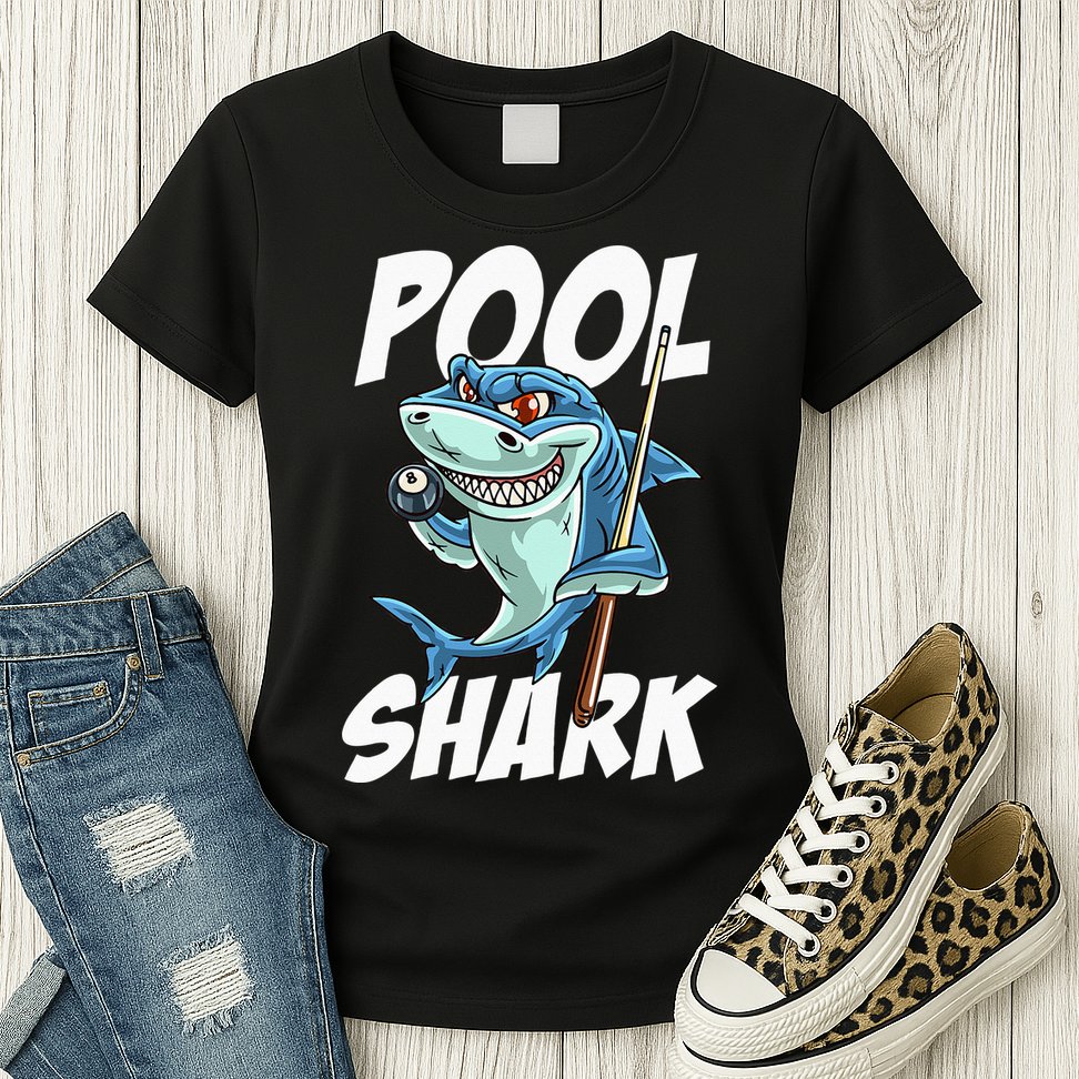 Funny Billiards Pool Shark Snooker Hall Joke Billiard Womens T-Shirt