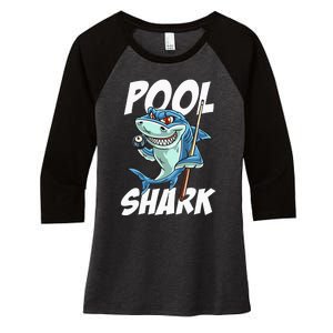 Funny Billiards Pool Shark Snooker Hall Joke Billiard Women's Tri-Blend 3/4-Sleeve Raglan Shirt