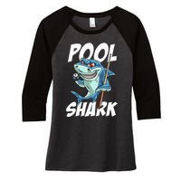 Funny Billiards Pool Shark Snooker Hall Joke Billiard Women's Tri-Blend 3/4-Sleeve Raglan Shirt