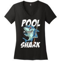 Funny Billiards Pool Shark Snooker Hall Joke Billiard Women's V-Neck T-Shirt