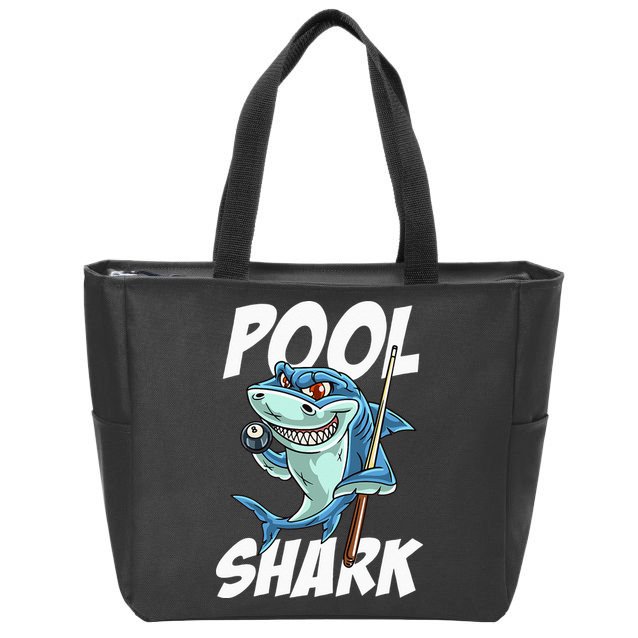 Funny Billiards Pool Shark Snooker Hall Joke Billiard Zip Tote Bag
