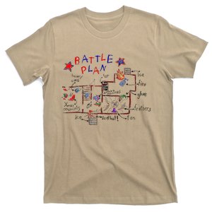 Funny Battle Plan Christmas Home Hand Dawn Alone Xmas T-Shirt