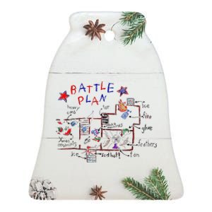 Funny Battle Plan Christmas Home Hand Dawn Alone Xmas Ceramic Bell Ornament