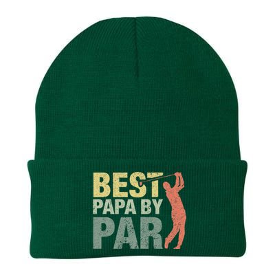 Funny Best Papa By Par Fathers Day Golf Gift Grandpa Knit Cap Winter Beanie