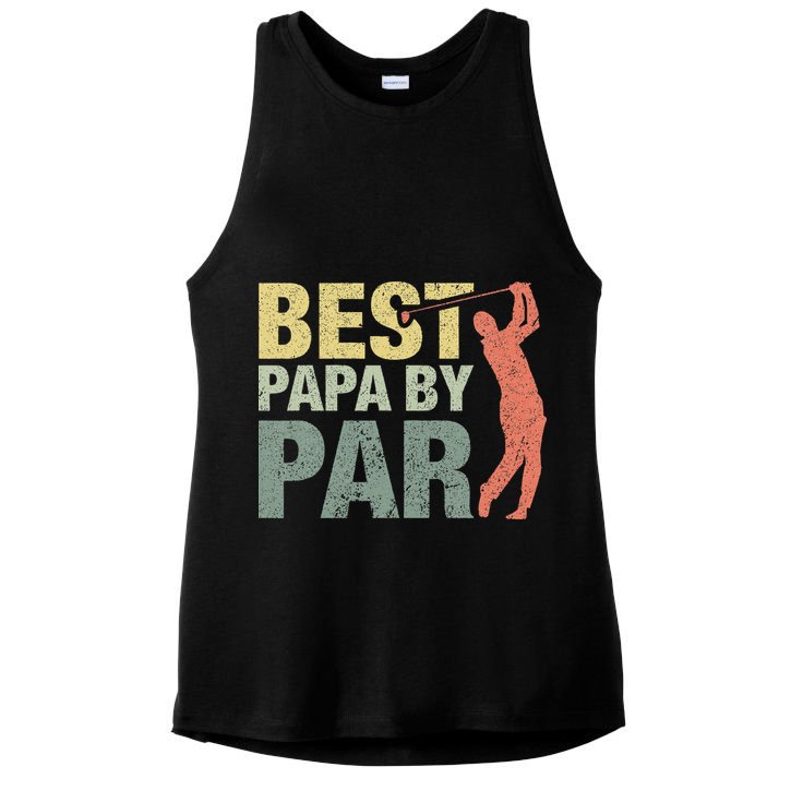 Funny Best Papa By Par Fathers Day Golf Gift Grandpa Ladies PosiCharge Tri-Blend Wicking Tank