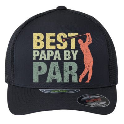 Funny Best Papa By Par Fathers Day Golf Gift Grandpa Flexfit Unipanel Trucker Cap