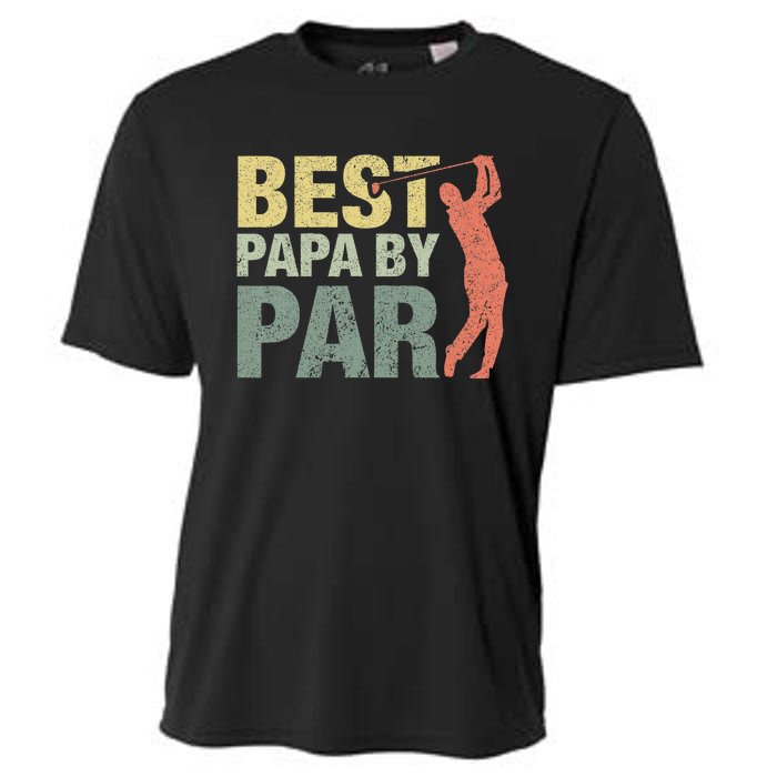 Funny Best Papa By Par Fathers Day Golf Gift Grandpa Cooling Performance Crew T-Shirt