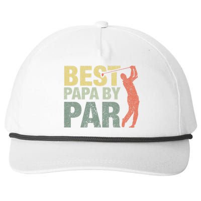 Funny Best Papa By Par Fathers Day Golf Gift Grandpa Snapback Five-Panel Rope Hat