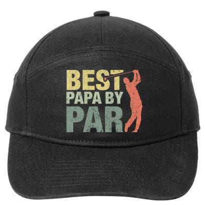 Funny Best Papa By Par Fathers Day Golf Gift Grandpa 7-Panel Snapback Hat