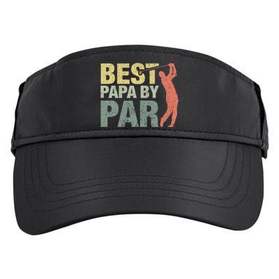 Funny Best Papa By Par Fathers Day Golf Gift Grandpa Adult Drive Performance Visor