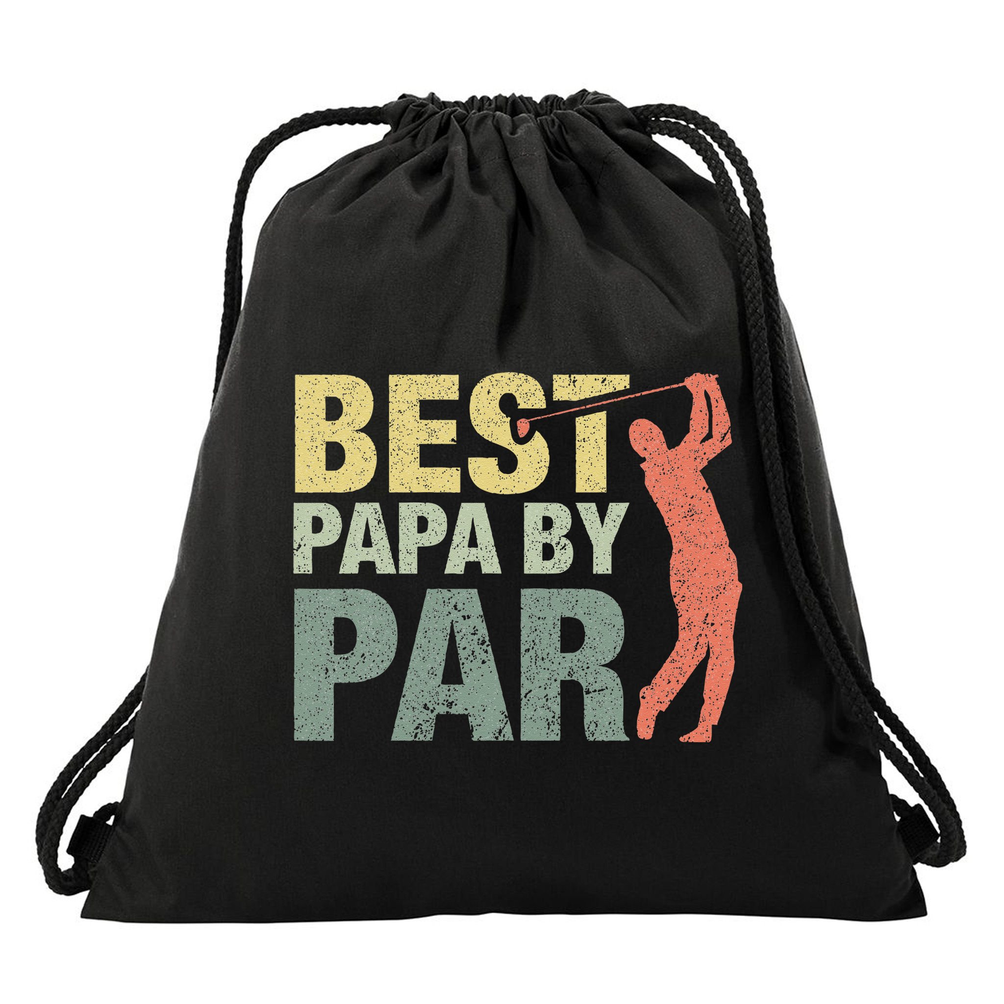 Funny Best Papa By Par Fathers Day Golf Gift Grandpa Drawstring Bag