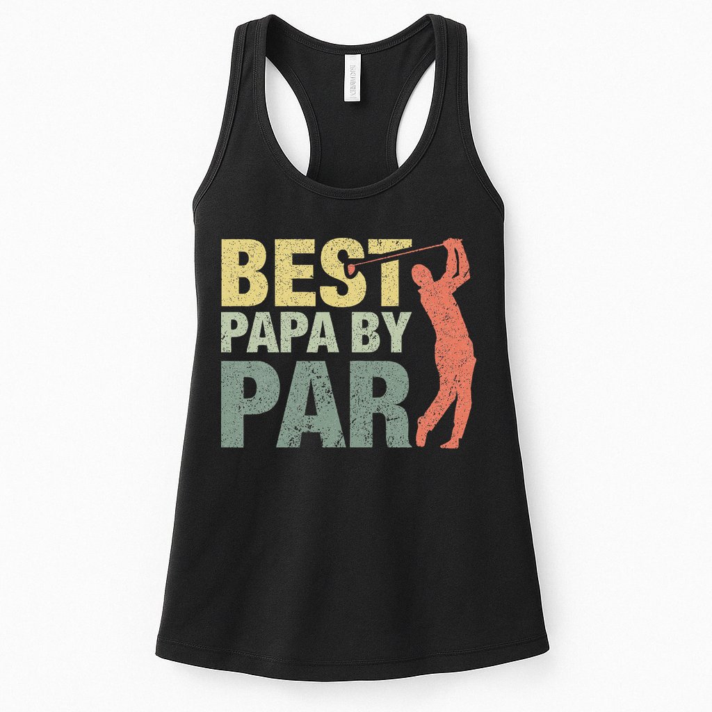 Funny Best Papa By Par Fathers Day Golf Gift Grandpa Womens Tank Top