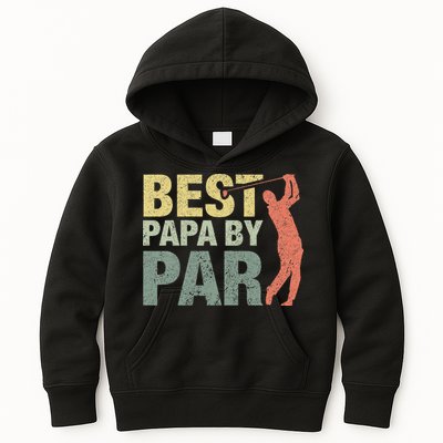 Funny Best Papa By Par Fathers Day Golf Gift Grandpa Kids Hoodie