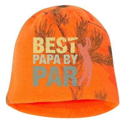 Funny Best Papa By Par Fathers Day Golf Gift Grandpa Kati - Camo Knit Beanie