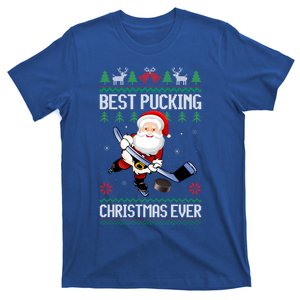 Funny Best Pucking Santa Claus Ugly Christmas Ice Hockey Funny Gift T-Shirt