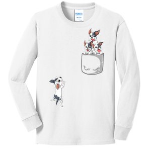 French Bulldog Pocket Kids Long Sleeve Shirt