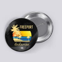Freeport Bahamas Palm Tree Beach Retro Cool Sunset Surf Button