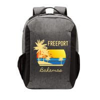 Freeport Bahamas Palm Tree Beach Retro Cool Sunset Surf Vector Backpack