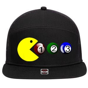 Funny Billiards Player Lover Snooker Gift 7 Panel Mesh Trucker Snapback Hat