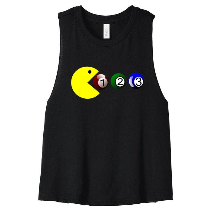 Funny Billiards Player Lover Snooker Gift Women's Racerback Cropped Tank