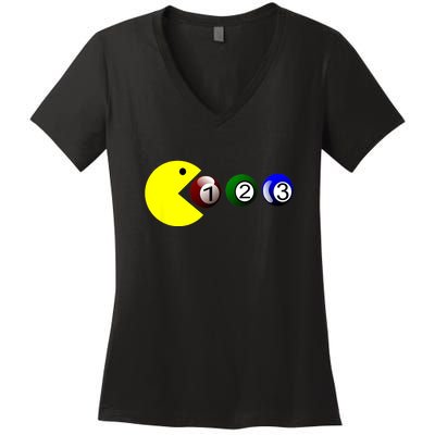 Funny Billiards Player Lover Snooker Gift Women's V-Neck T-Shirt