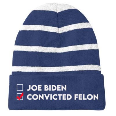 Funny Ballot Paper Voting Humor Usa President 2024 Striped Beanie with Solid Band