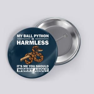 Funny Ball Python Design Snake Lover Men Women Boy Girl Button