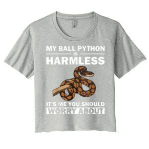 Funny Ball Python Design Snake Lover Men Women Boy Girl Women's Crop Top Tee