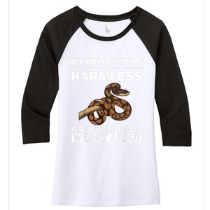 Funny Ball Python Design Snake Lover Men Women Boy Girl Women's Tri-Blend 3/4-Sleeve Raglan Shirt