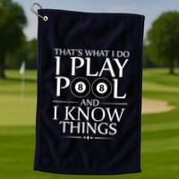 Funny Billiard Players I Play Pool And I Know Things Gift Golf Towel