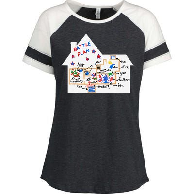 Funny Battle Plan Christmas Home Hand Dawn Alone Xmas Enza Ladies Jersey Colorblock Tee