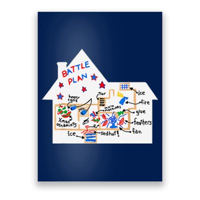 Funny Battle Plan Christmas Home Hand Dawn Alone Xmas Poster