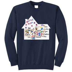 Funny Battle Plan Christmas Home Hand Dawn Alone Xmas Tall Sweatshirt