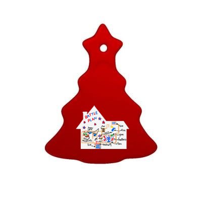 Funny Battle Plan Christmas Home Hand Dawn Alone Xmas Ceramic Tree Ornament